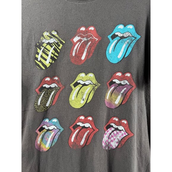 The Rolling Stones Graphic T-Shirt L Multicolor Tongue Logo Brown - Picture 2 of 8